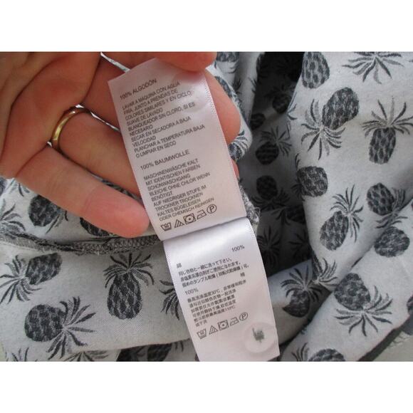 Tommy Bahama Positano Pineapple Shirt Mens Medium Hawaiian Graphite Gray Cotton - Picture 15 of 16